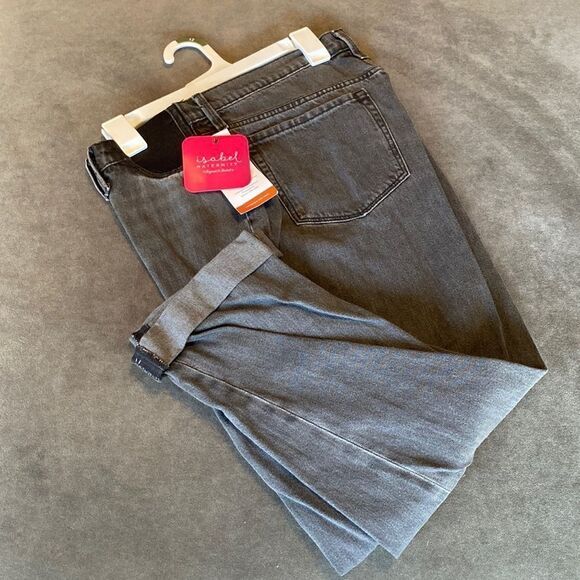Isabel Maternity Jeans Under Belly Boyfriend Fit Black Wash Size 12 NWT - Picture 8 of 8